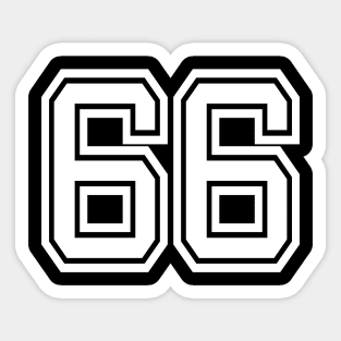 Number for 66 a sports team, group, or community T-Shirt Sticker